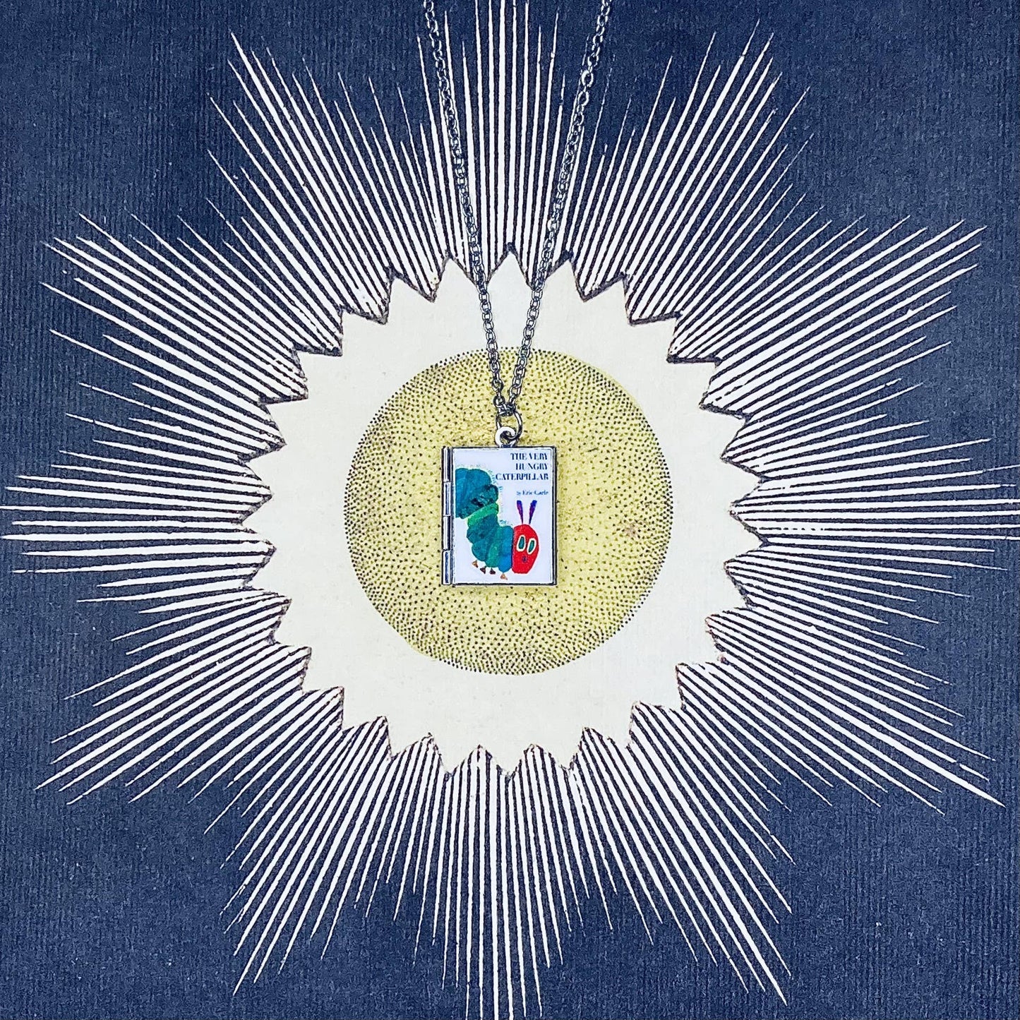 Book Locket Necklace - The Very Hungry Caterpillar