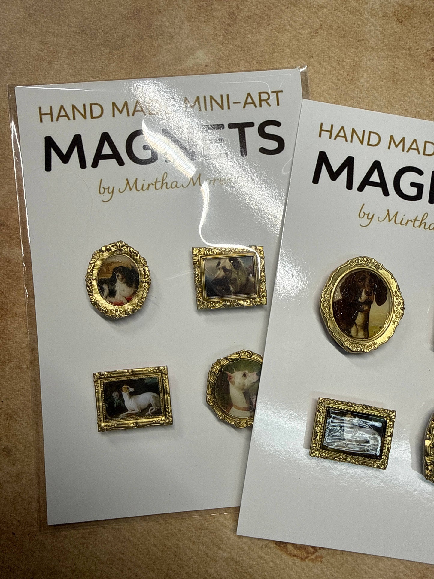Handmade Magnets Antique dog canine images (Set of 4 each)