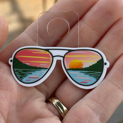 Sunset Lake Sunglasses Vinyl Outdoor Nature Sticker