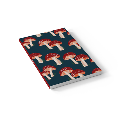 Denik Navy Mushrooms  Soft Touch Classic Layflat Notebook