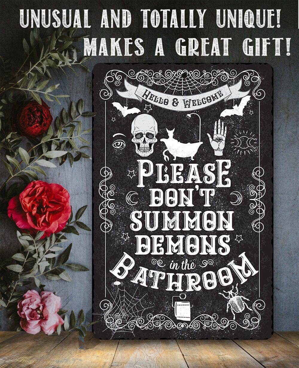 Rustic Metal Sign | Please Don't Summon Demons