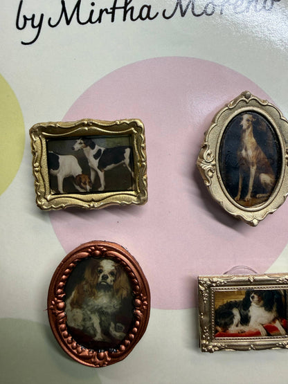 Handmade Magnets Antique dog canine images (Set of 4 each)