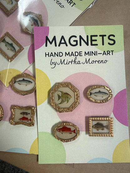 Fish Magnets -Miniature Framed Art 