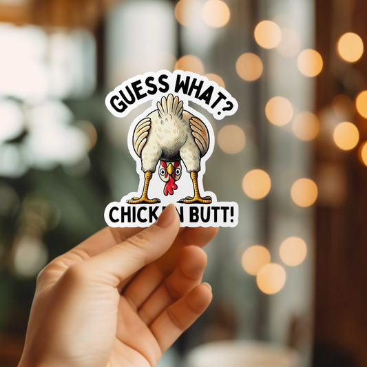 Funny Chicken Butt Vinyl Sticker