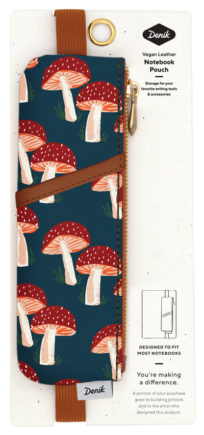 Denik Navy Mushroom Notebook Pouch