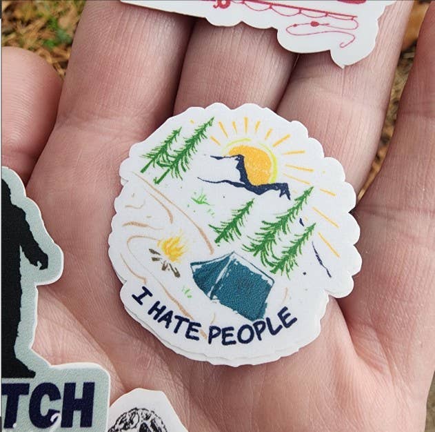 "I Hate People" - Funny Camping Sticker