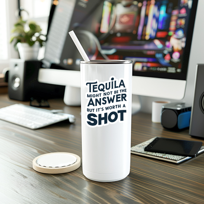 Funny It's Worth A Shot Vinyl Sticker