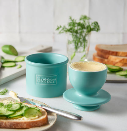 The Original Butter Bell® Crock - Cafe Matte Aqua