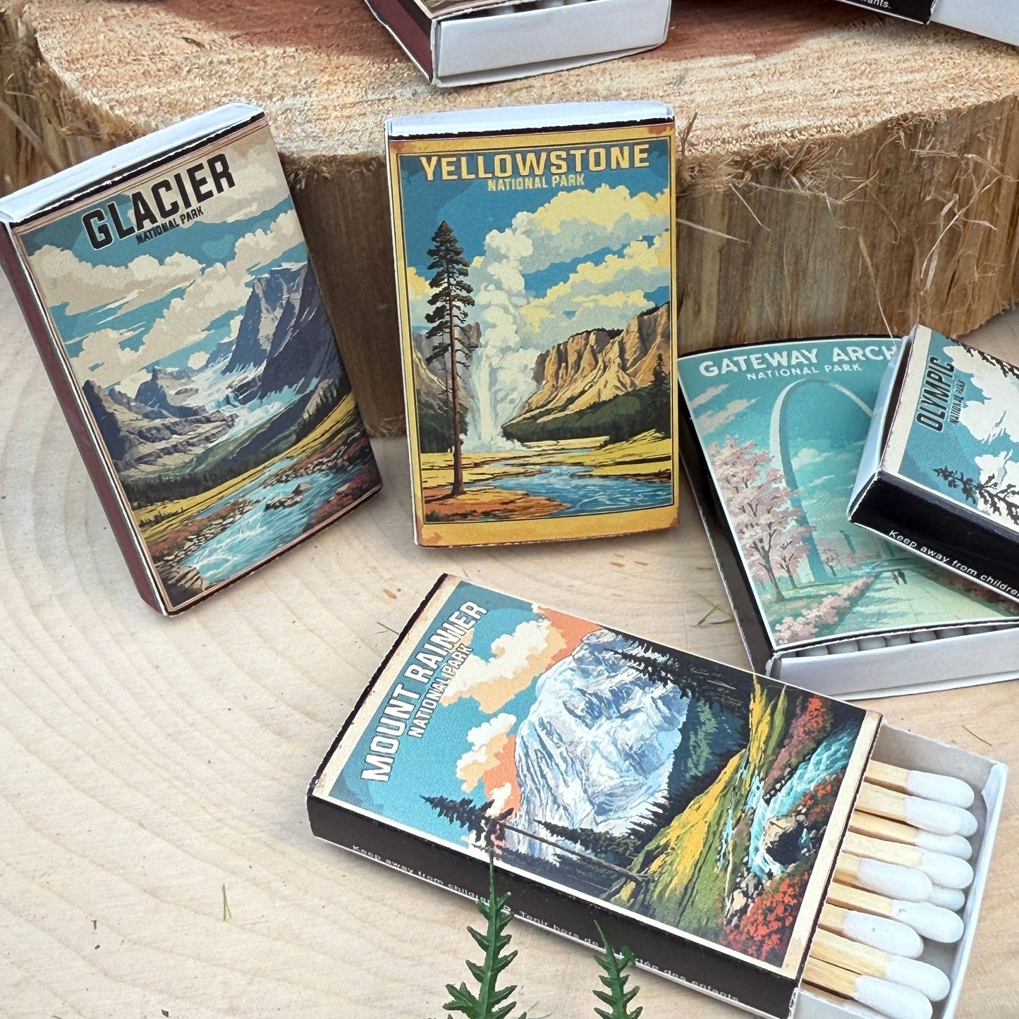 Glacier National Park Vintage-looking Matchboxes