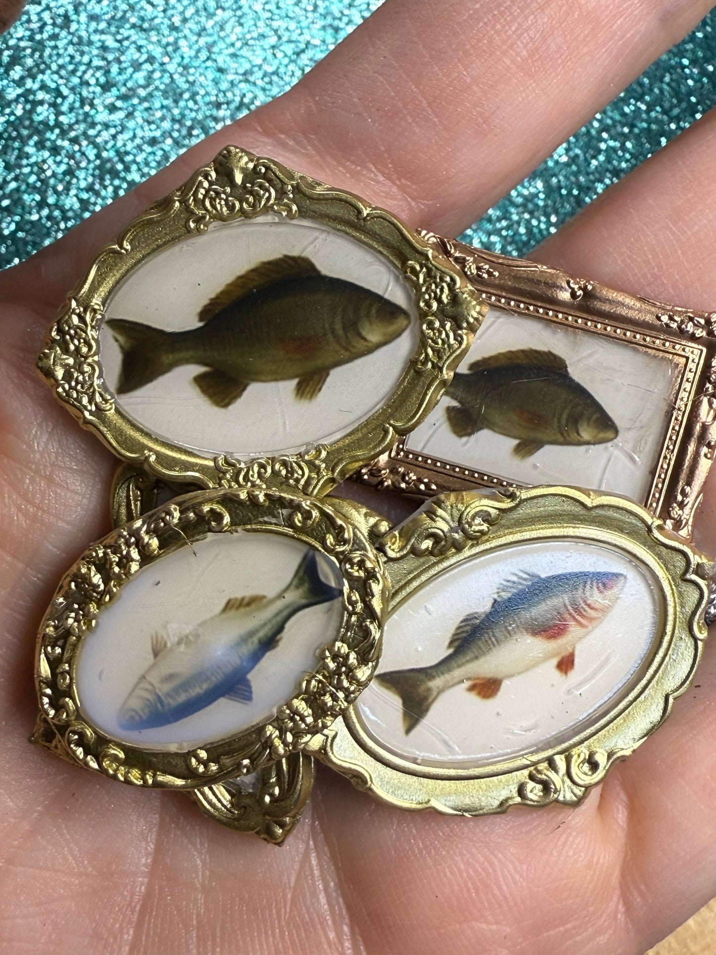 Fish Magnets -Miniature Framed Art 