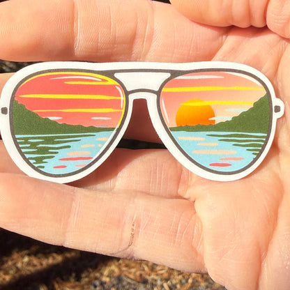 Sunset Lake Sunglasses Vinyl Outdoor Nature Sticker