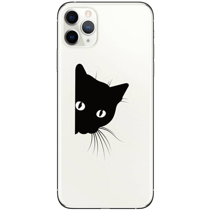 Lurking Kitty Cat Cute Clear High Quality Vinyl Sticker