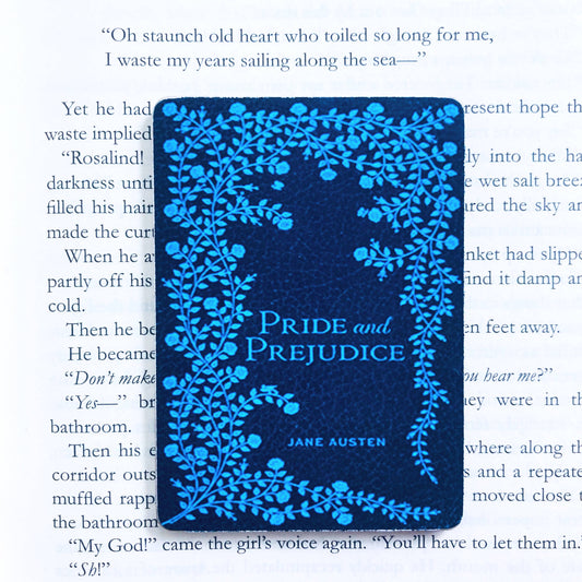 Bookish Magnet - Pride and Prejudice - Dark Blue Floral