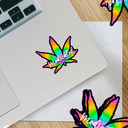 Medicated Cannabis Leaf Sticker