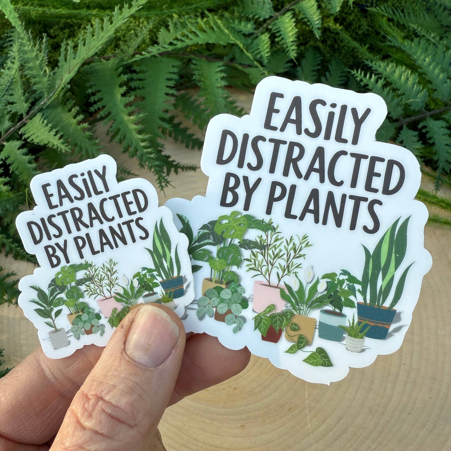 Easily Distracted By Plants, Houseplants 3" Vinyl Sticker