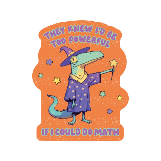 Math Wizard Lizard Funny High Quality Vinyl Sticker