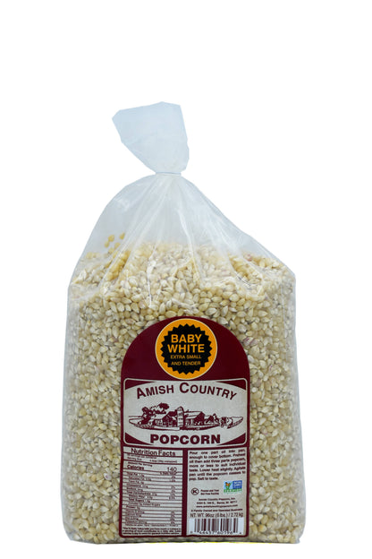 6lb Bag of Baby White Hulless Popcorn