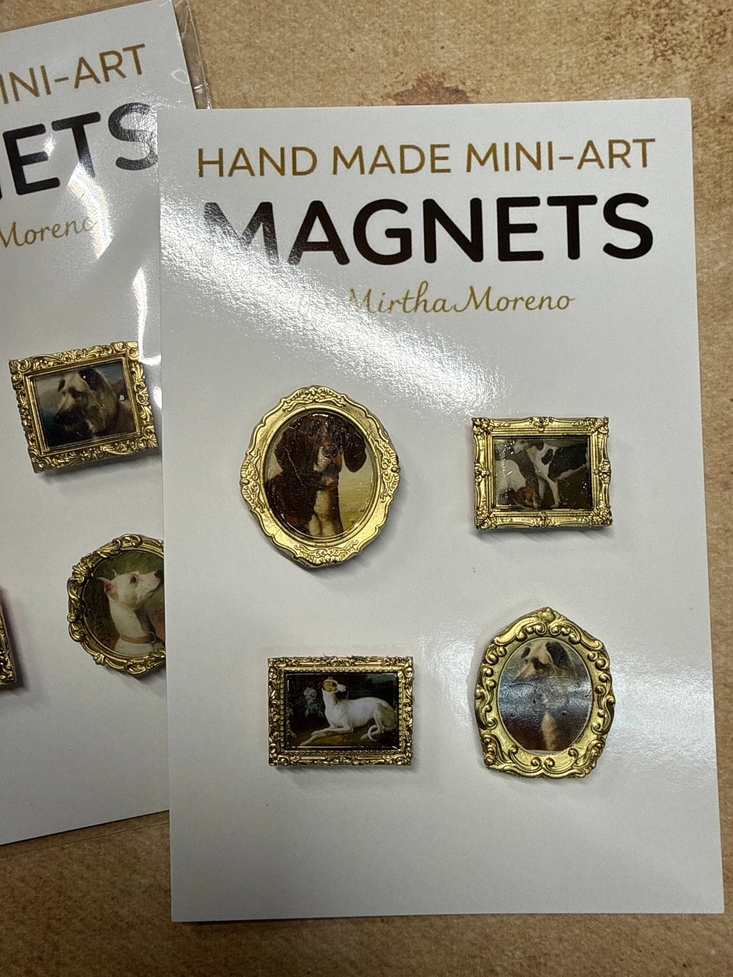 Handmade Magnets Antique dog canine images (Set of 4 each)
