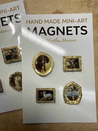 Handmade Magnets Antique dog canine images (Set of 4 each)