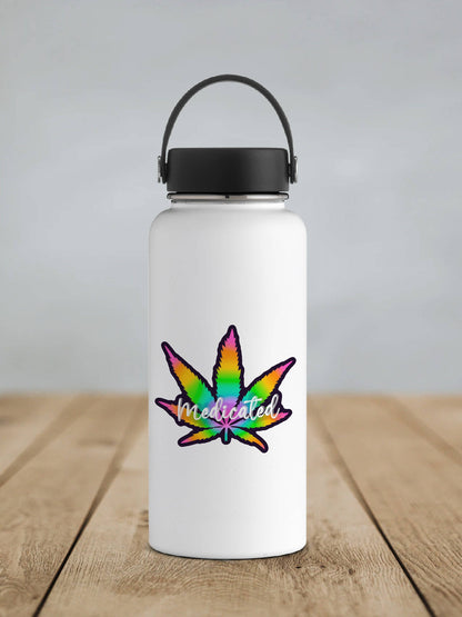 Medicated Cannabis Leaf Sticker