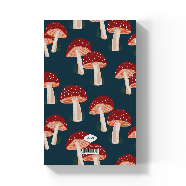 Denik Navy Mushrooms  Soft Touch Classic Layflat Notebook