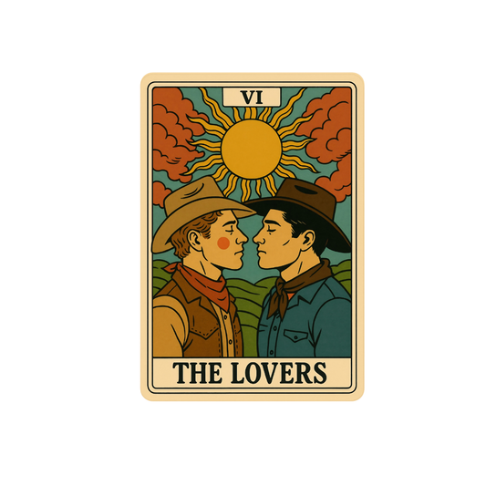 The Lovers Tarot Card Sticker – LGBTQ+ Cowboy Romance