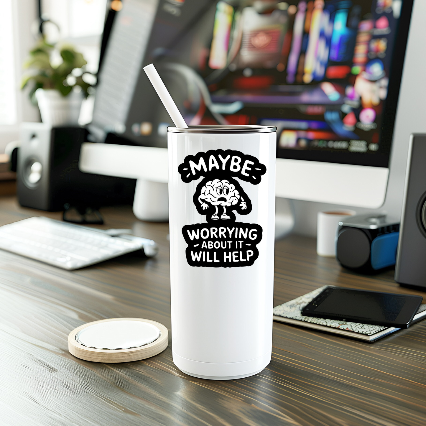 Funny Maybe Worrying Vinyl Sticker