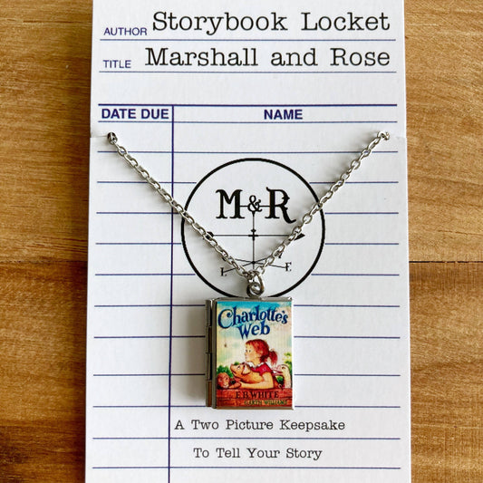 Book Locket Necklace - Charlotte's Web