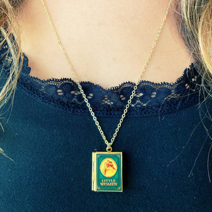 Book Locket Necklace - Little Women - Oval Portrait