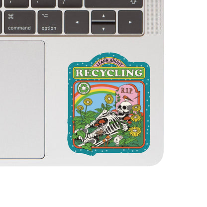 Funny Skeleton Recycling Humor High Quality Vinyl Sticker