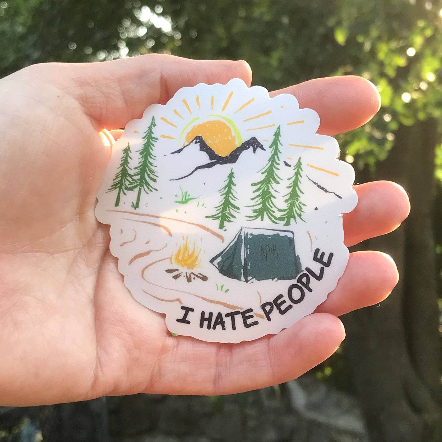 "I Hate People" - Funny Camping Sticker
