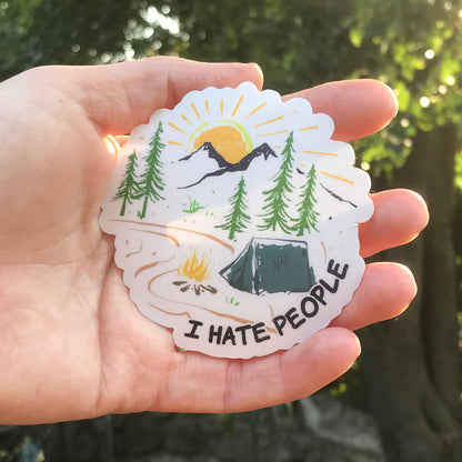 "I Hate People" - Funny Camping Sticker