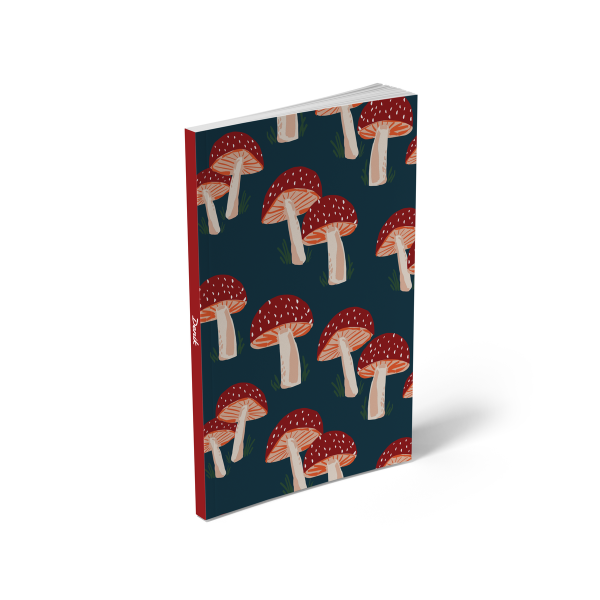Denik Navy Mushrooms  Soft Touch Classic Layflat Notebook