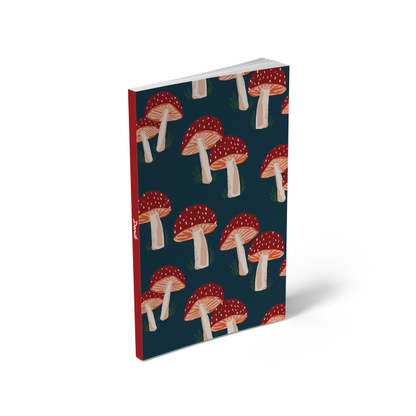 Denik Navy Mushrooms  Soft Touch Classic Layflat Notebook