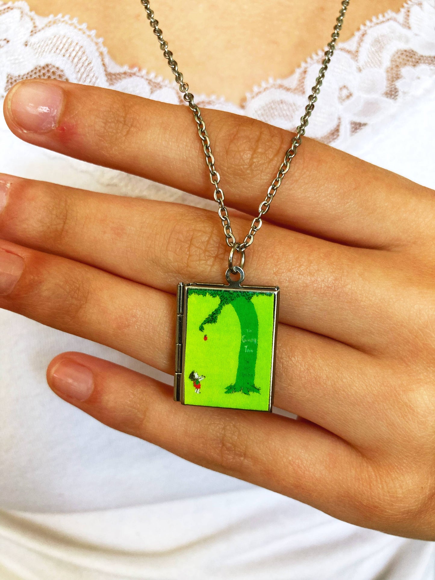 Book Locket Necklace - The Giving Tree