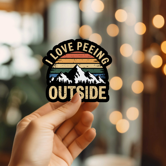 Funny I Love Peeing Outside Vinyl Sticker