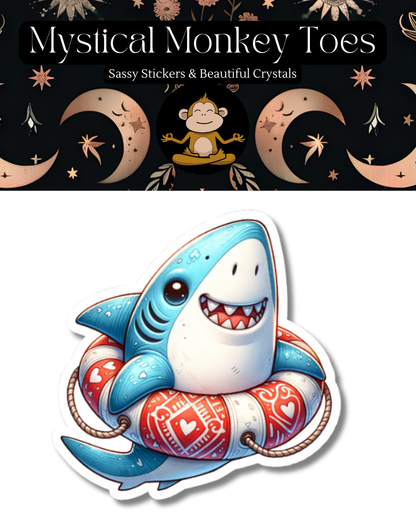 Super Cute Shark Vinyl Sticker