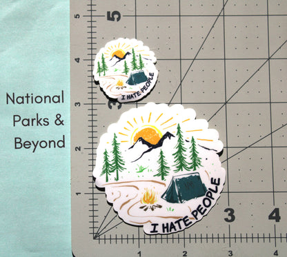 "I Hate People" - Funny Camping Sticker