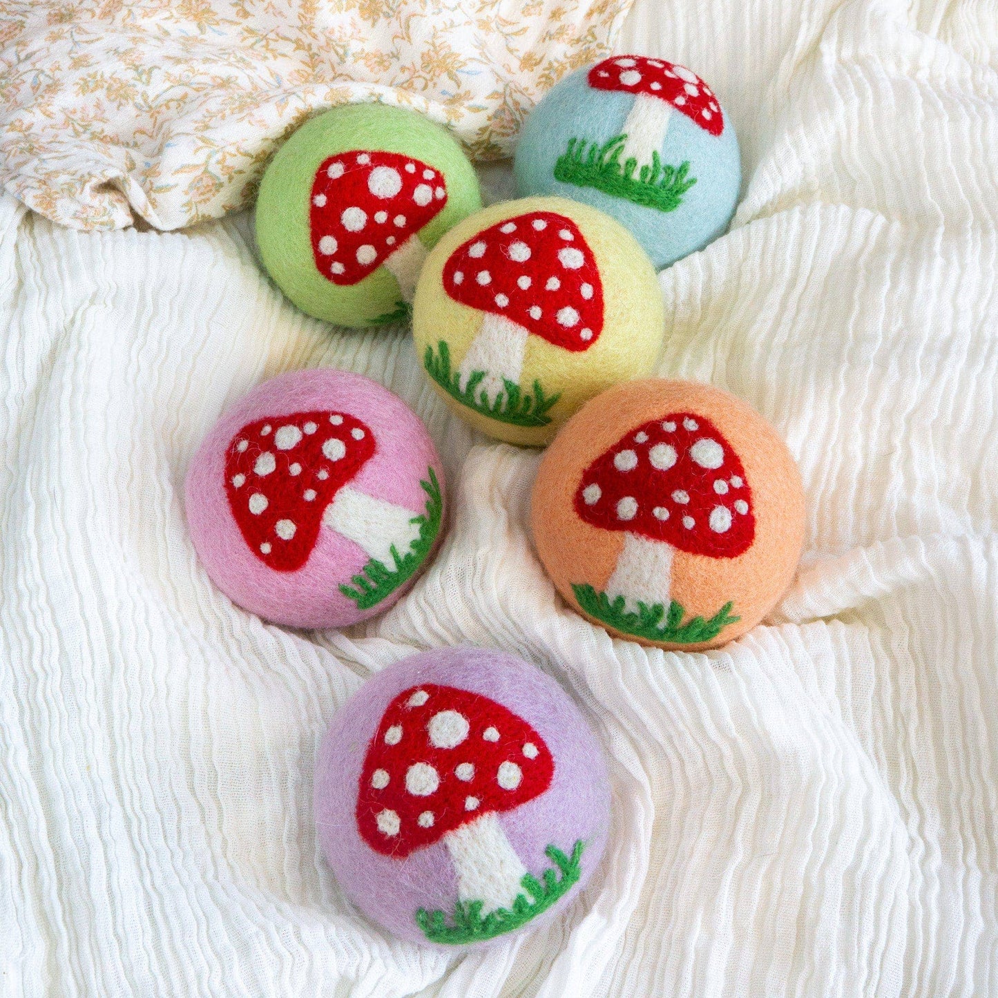 Friendsheep Enchanted Mushrooms Eco Wool Dryer Balls - Set of 6