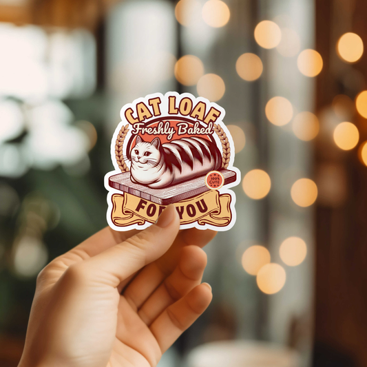 Funny Cat Loaf Vinyl Sticker