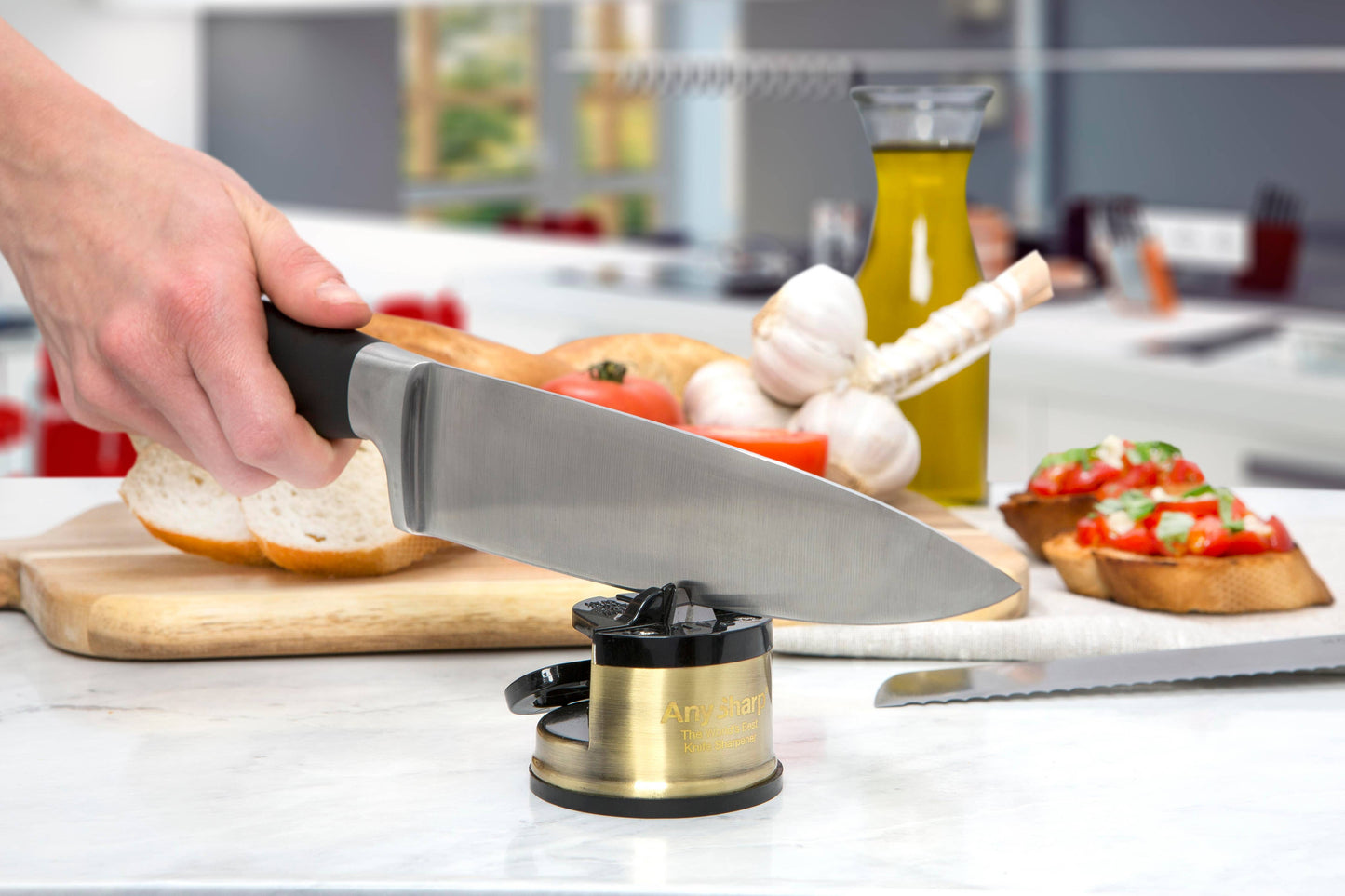 AnySharp Chef - Brass Knife Sharpener
