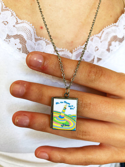 Book Locket Necklace - Oh, The Places You'll Go!