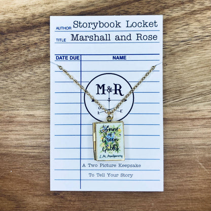 Book Locket Necklace - Anne of Green Gables - Light Green