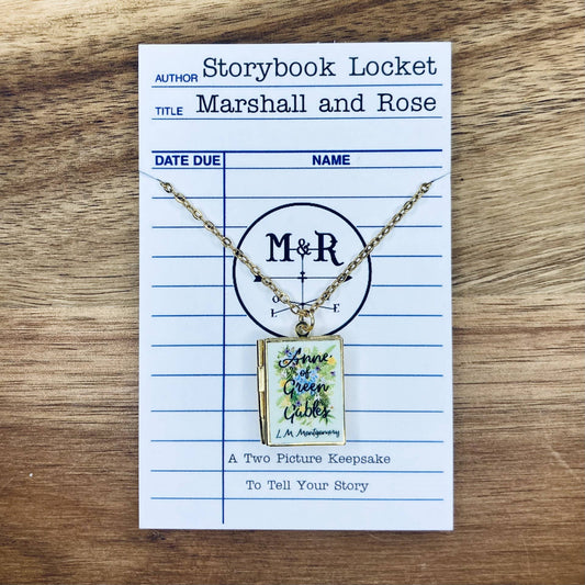 Book Locket Necklace - Anne of Green Gables - Light Green