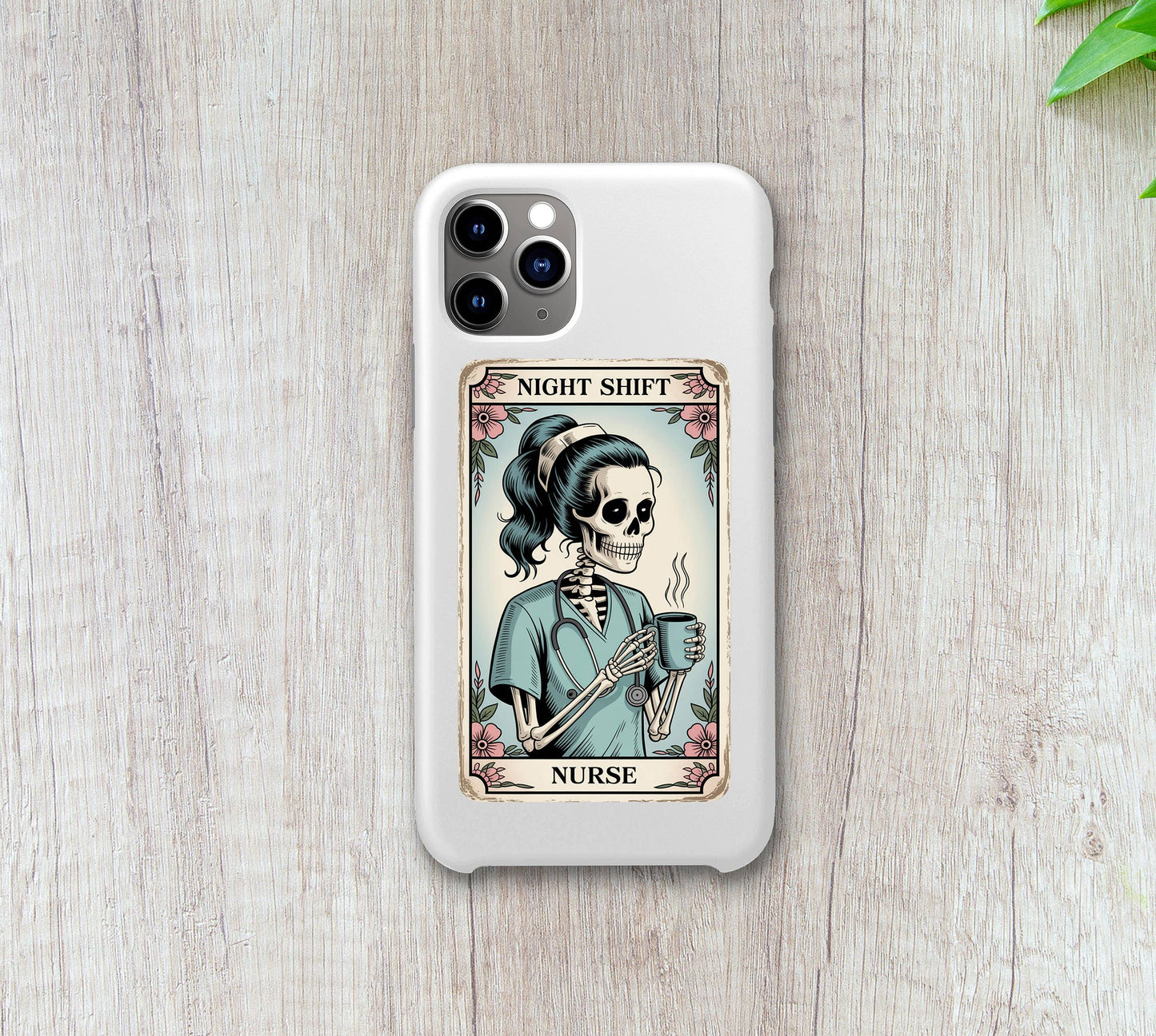 Night Shift Nurse Tarot Card Sticker – Skeleton Coffee