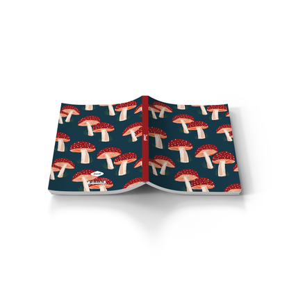 Denik Navy Mushrooms  Soft Touch Classic Layflat Notebook
