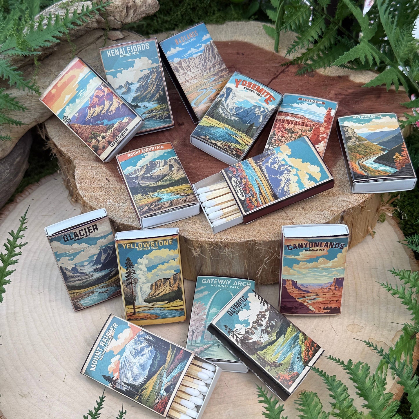 Glacier National Park Vintage-looking Matchboxes