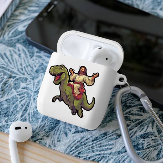 Jesus Riding a Dinosaur Sticker