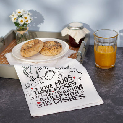 I Love Hugs Kitchen Towel
