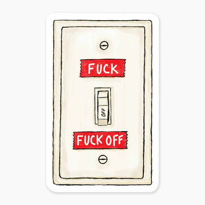 Fuck On/Off - 3" Art Sticker